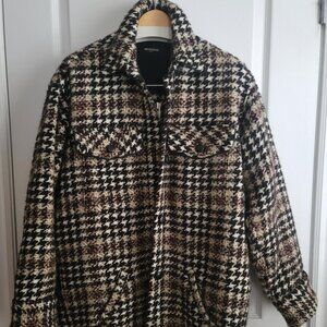 KOOPLES 2pc Wool Blend Shacket/Skirt Set in Plaid